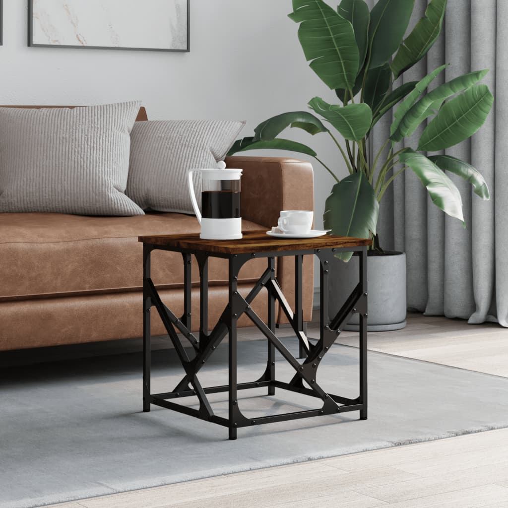 Salongbord røkt eik 45x45x47,5 cm konstruert tre