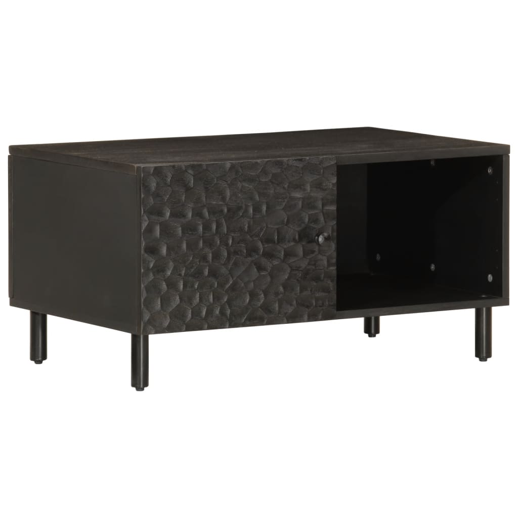 Salongbord svart 80x50x40 cm heltre furu
