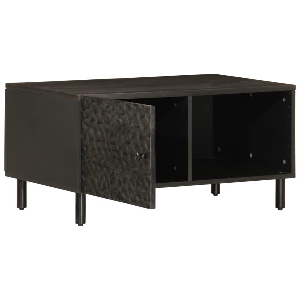 Salongbord svart 80x50x40 cm heltre furu