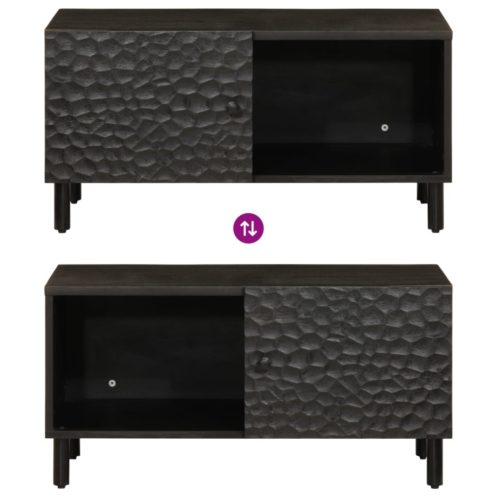 Salongbord svart 80x50x40 cm heltre furu
