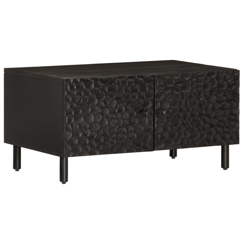 Salongbord svart 80x50x40 cm heltre furu