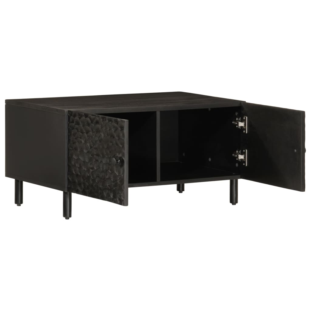 Salongbord svart 80x50x40 cm heltre furu