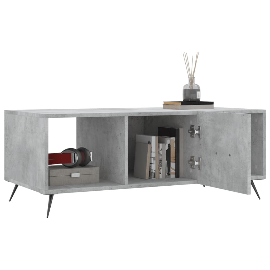 Salongbord betonggrå 102x50x40 cm konstruert tre