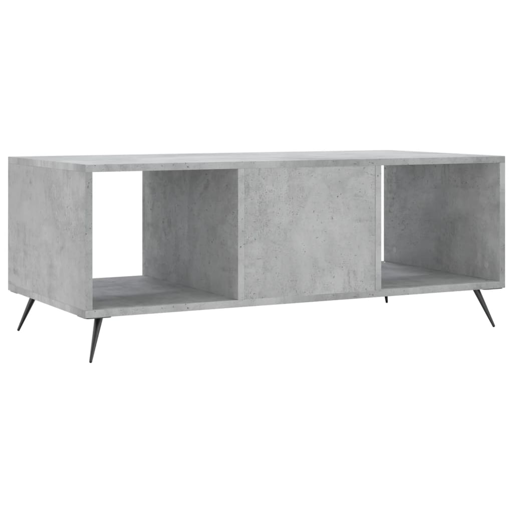 Salongbord betonggrå 102x50x40 cm konstruert tre