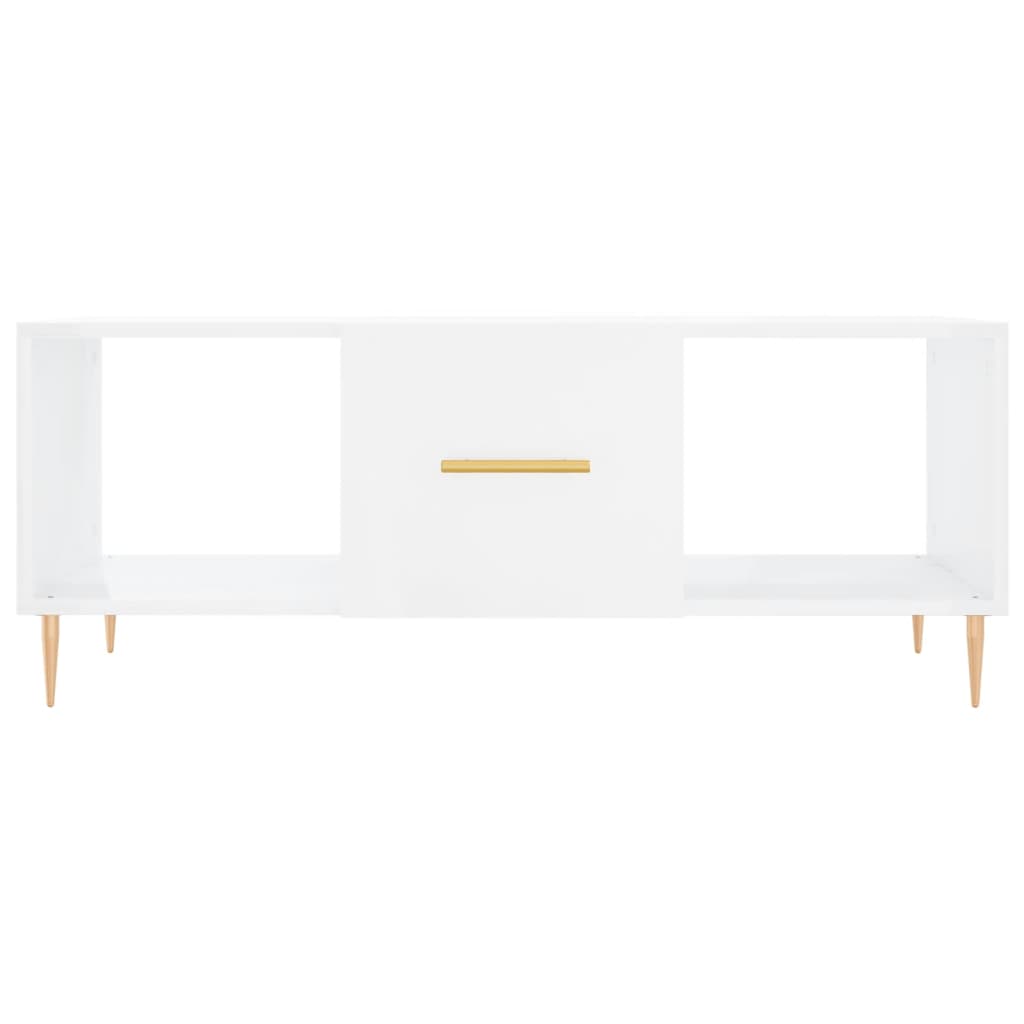 Salongbord høyglans hvit 102x50x40 cm konstruert tre