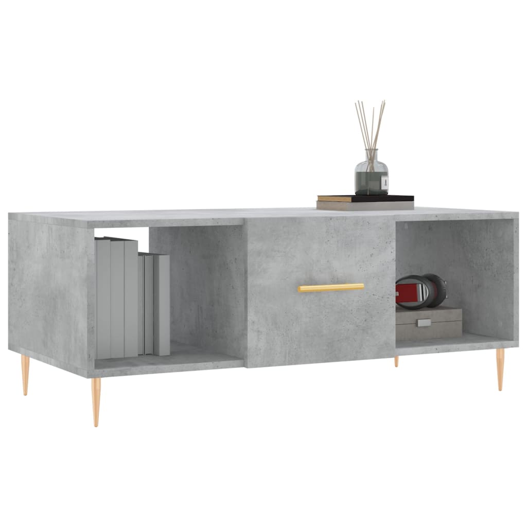 Salongbord betonggrå 102x50x40 cm konstruert tre
