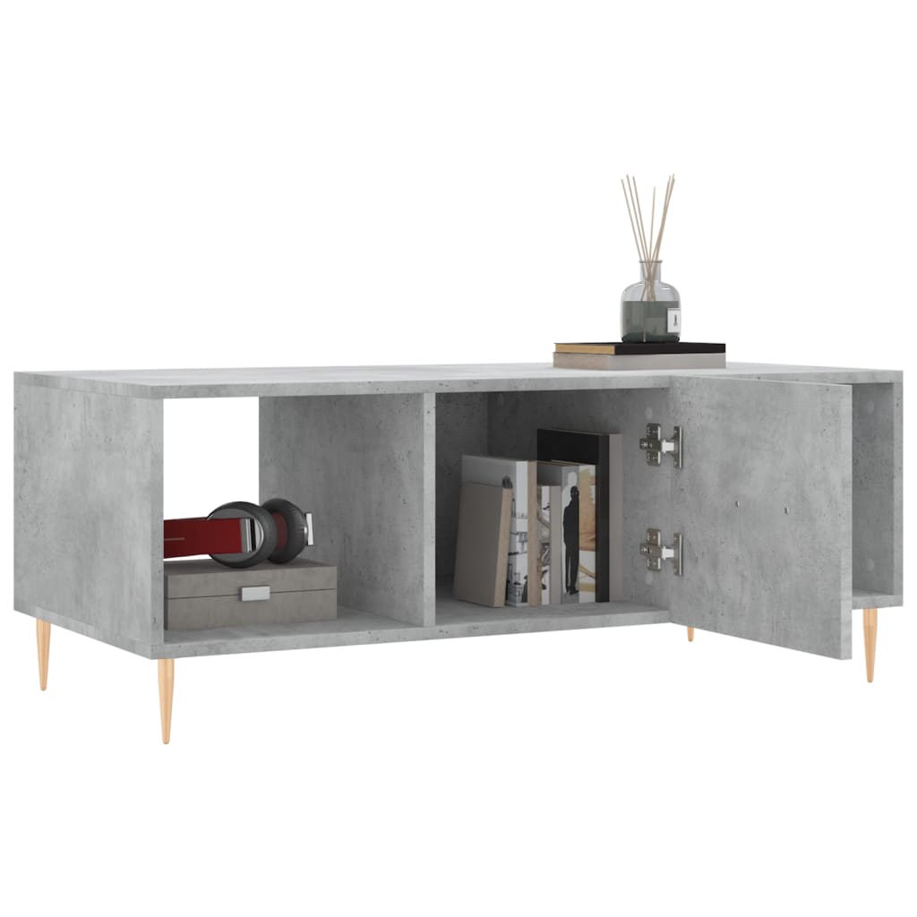 Salongbord betonggrå 102x50x40 cm konstruert tre