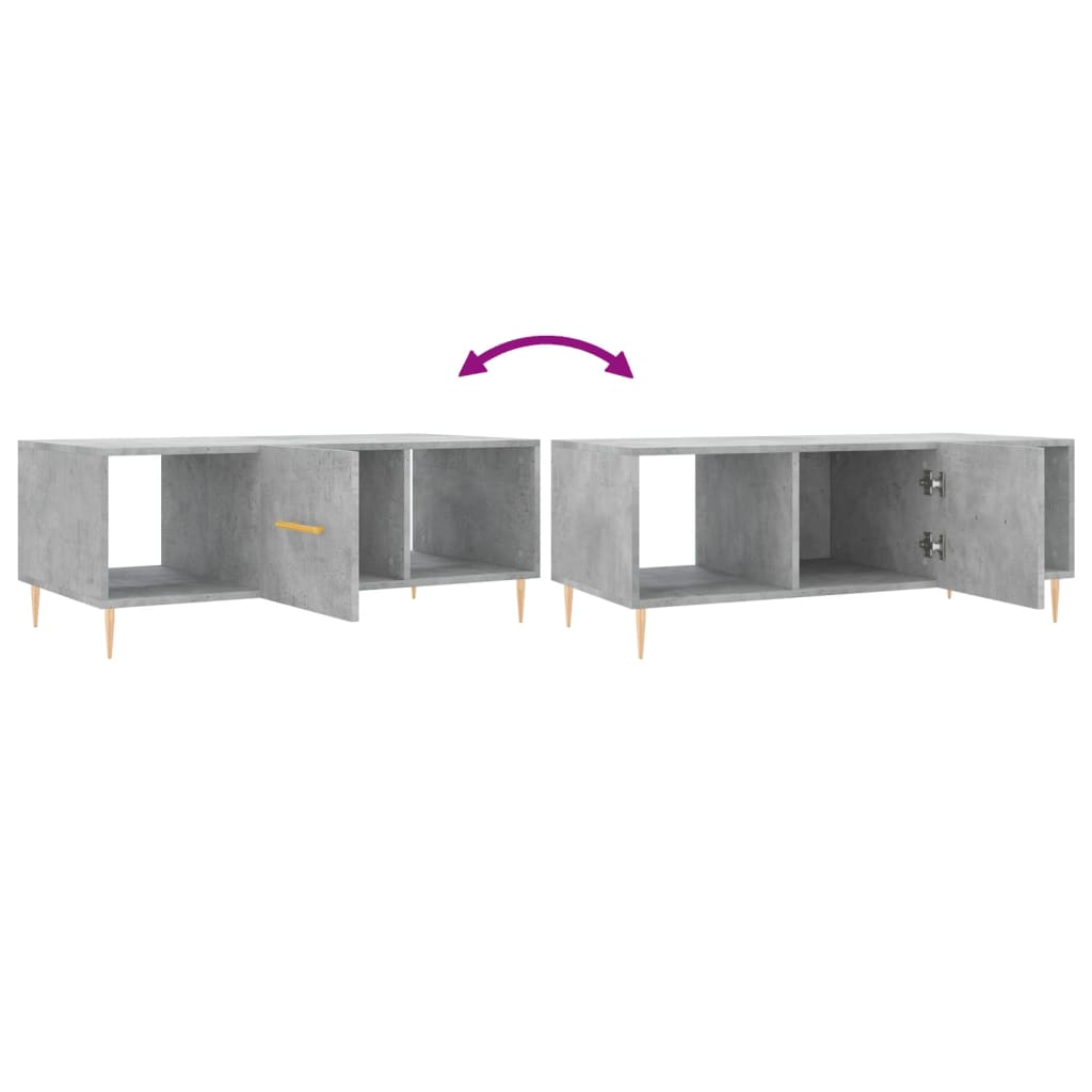 Salongbord betonggrå 102x50x40 cm konstruert tre