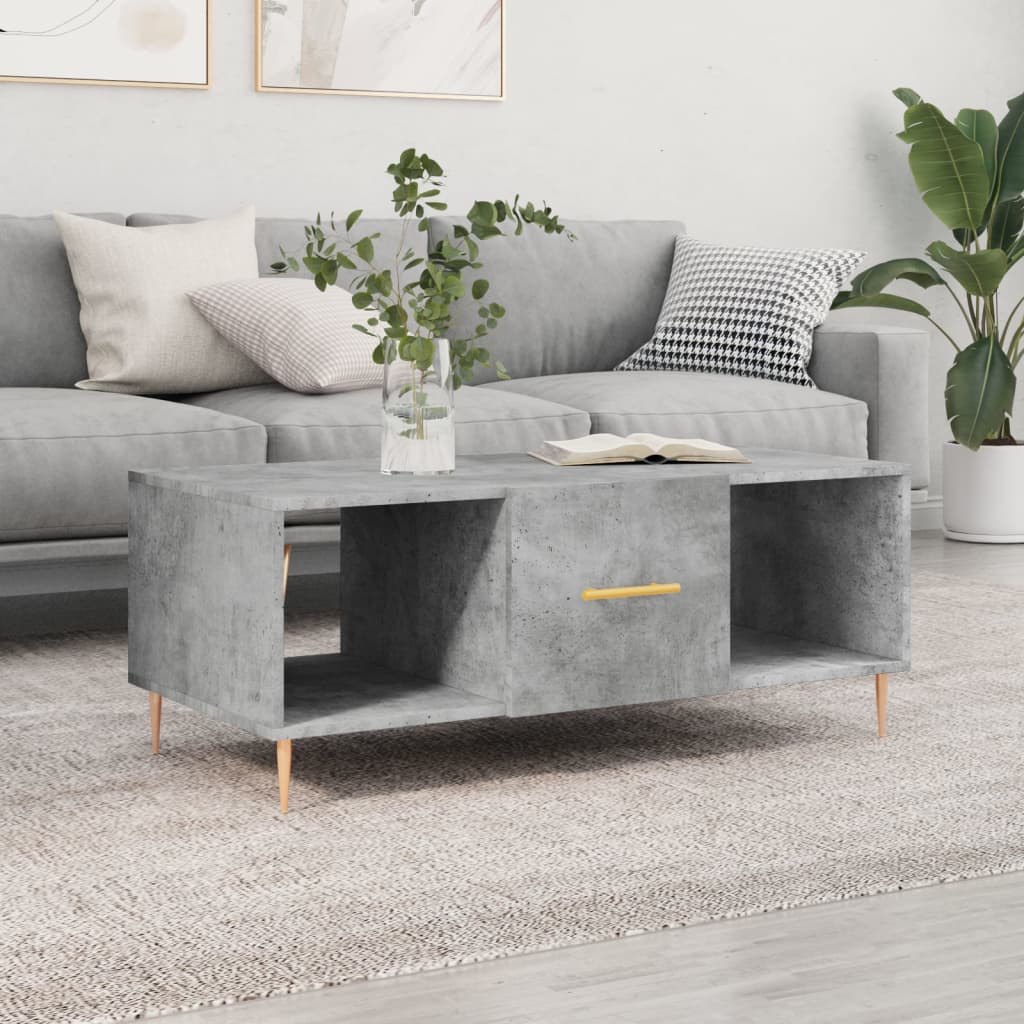 Salongbord betonggrå 102x50x40 cm konstruert tre