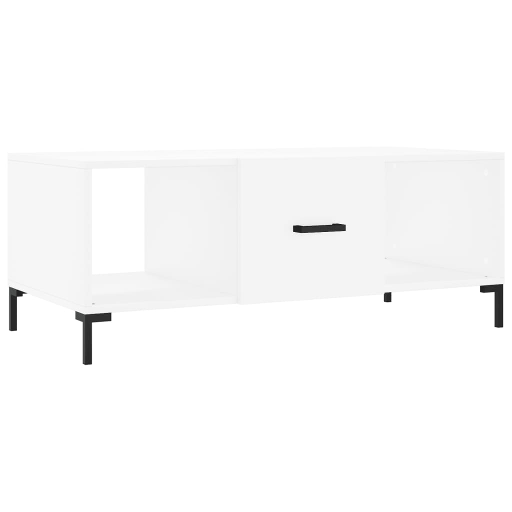 Salongbord hvit 102x50x40 cm konstruert tre