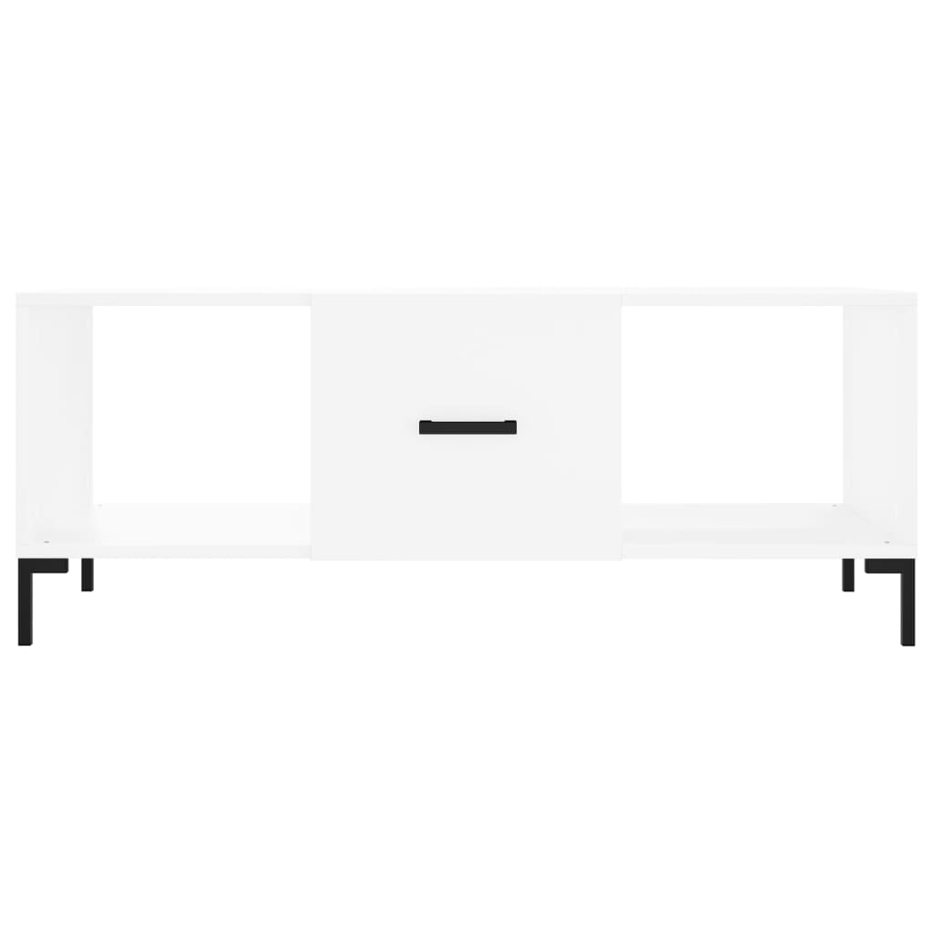 Salongbord hvit 102x50x40 cm konstruert tre