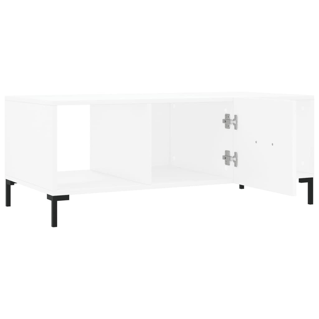 Salongbord hvit 102x50x40 cm konstruert tre