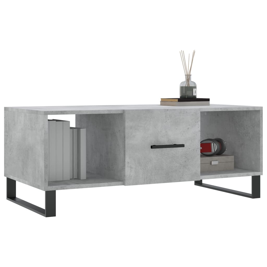 Salongbord betonggrå 102x50x40 cm konstruert tre