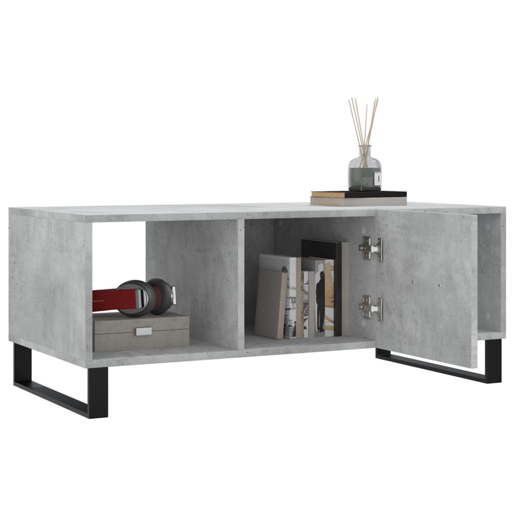 Salongbord betonggrå 102x50x40 cm konstruert tre