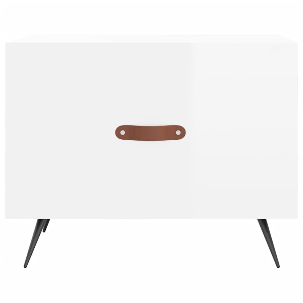 Salongbord 2 stk høyglans hvit 50x50x40 cm konstruert tre