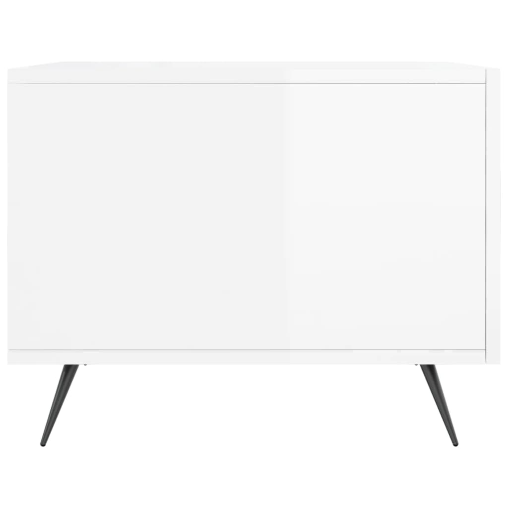 Salongbord 2 stk høyglans hvit 50x50x40 cm konstruert tre