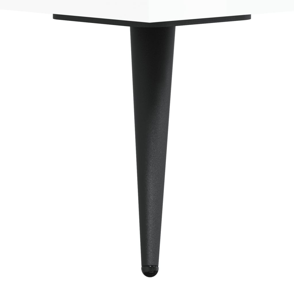 Salongbord 2 stk høyglans hvit 50x50x40 cm konstruert tre