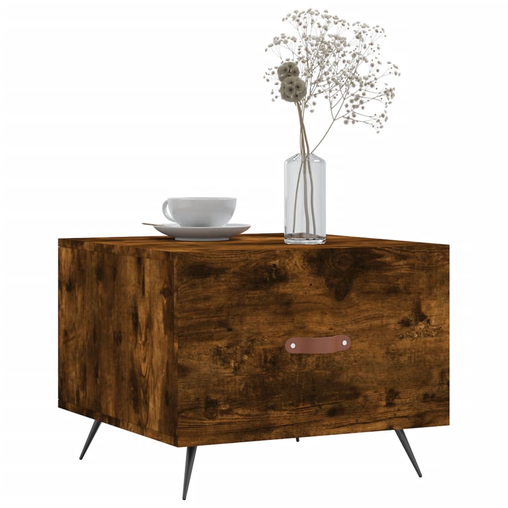 Salongbord 2 stk røkt eik 50x50x40 cm konstruert tre