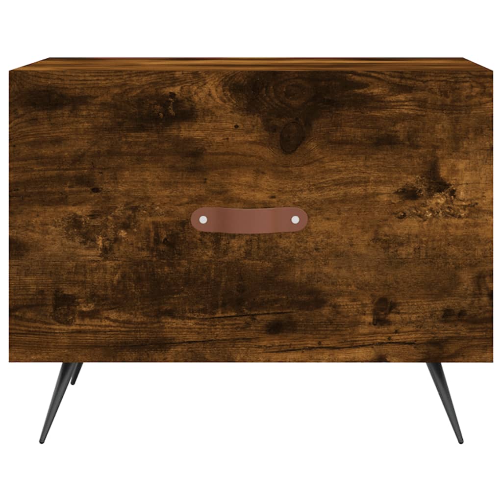 Salongbord 2 stk røkt eik 50x50x40 cm konstruert tre