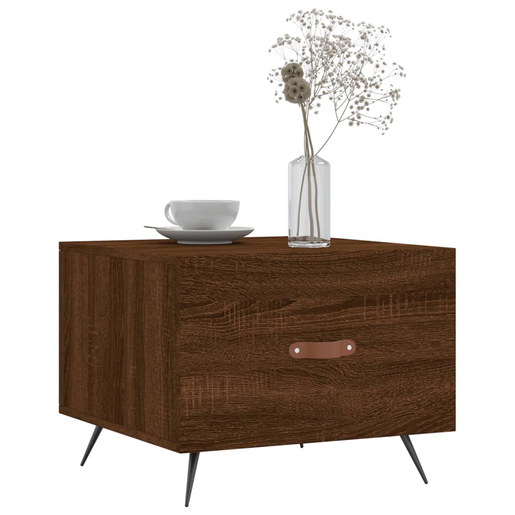 Salongbord brun eik 50x50x40 cm konstruert tre