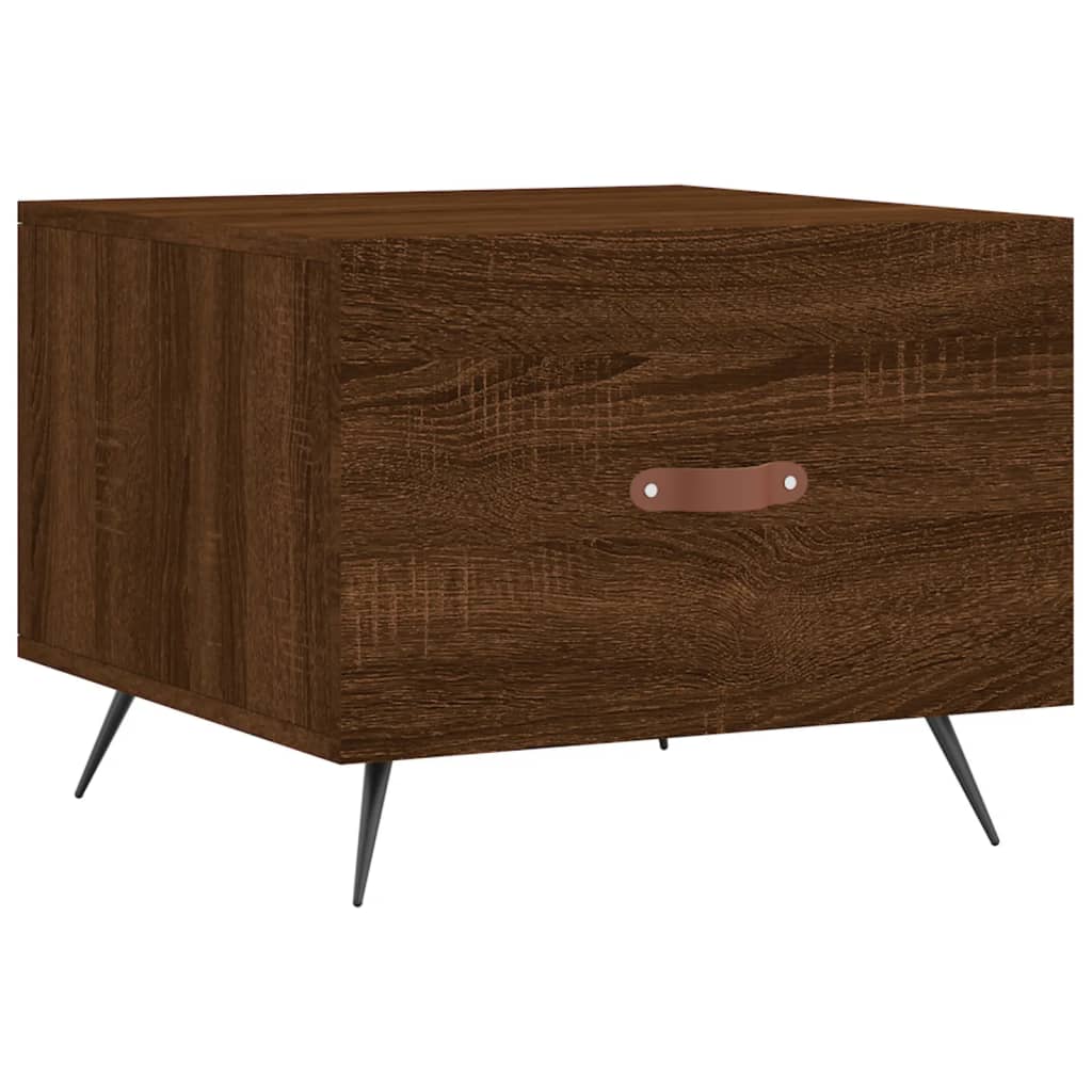 Salongbord 2 stk brun eik 50x50x40 cm konstruert tre