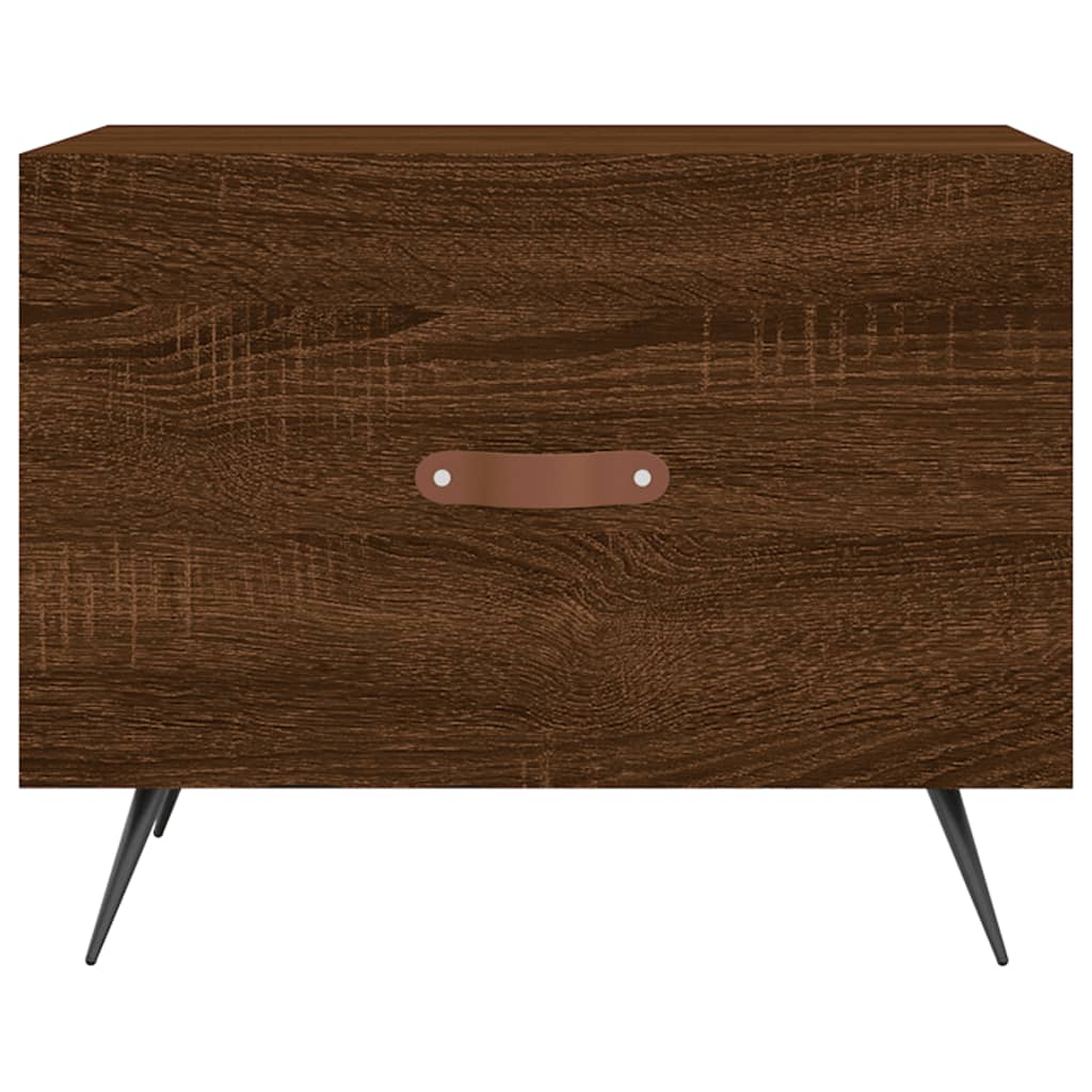 Salongbord 2 stk brun eik 50x50x40 cm konstruert tre