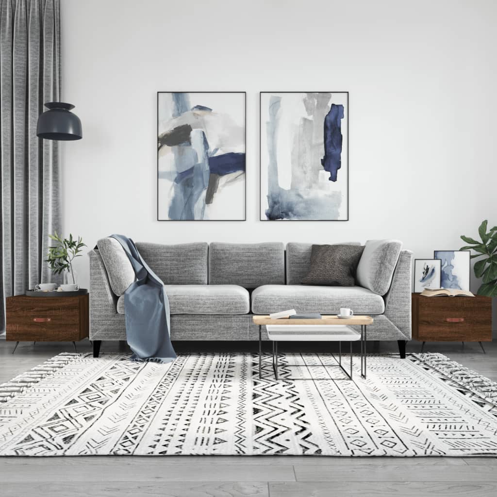 Salongbord 2 stk brun eik 50x50x40 cm konstruert tre