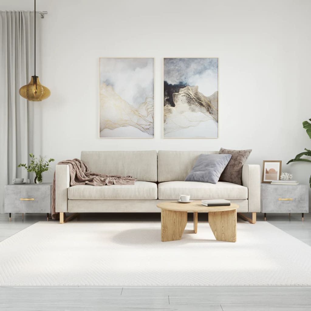 Salongbord 2 stk betonggrå 50x50x40 cm konstruert tre