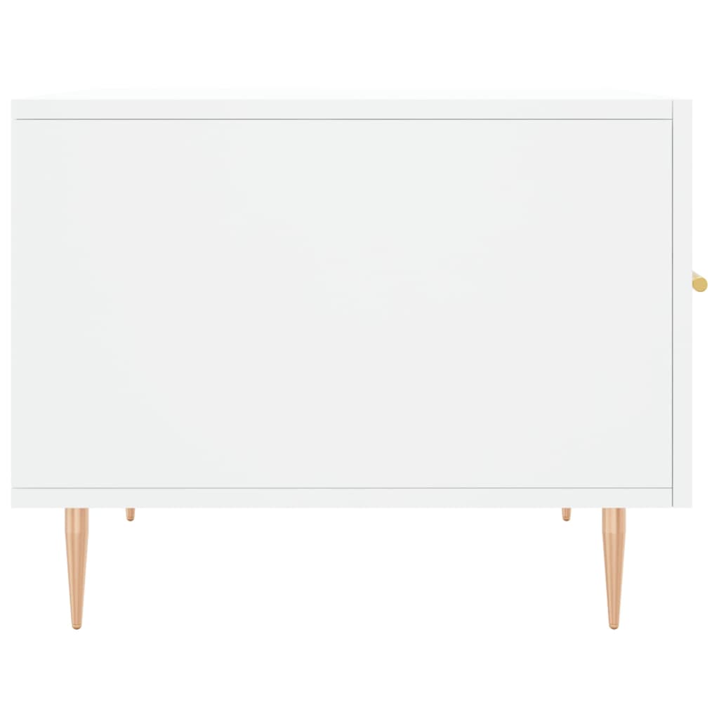 Salongbord hvit 50x50x40 cm konstruert tre