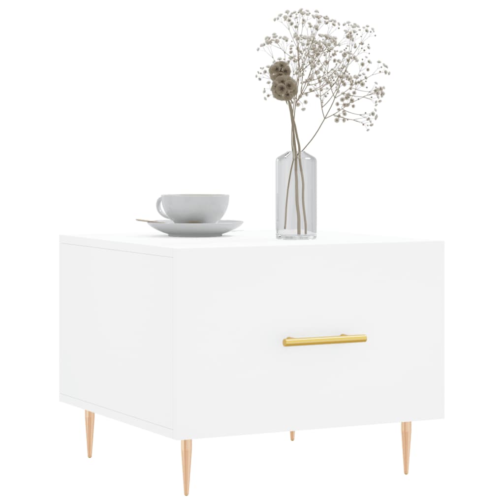 Salongbord 2 stk hvit 50x50x40 cm konstruert tre