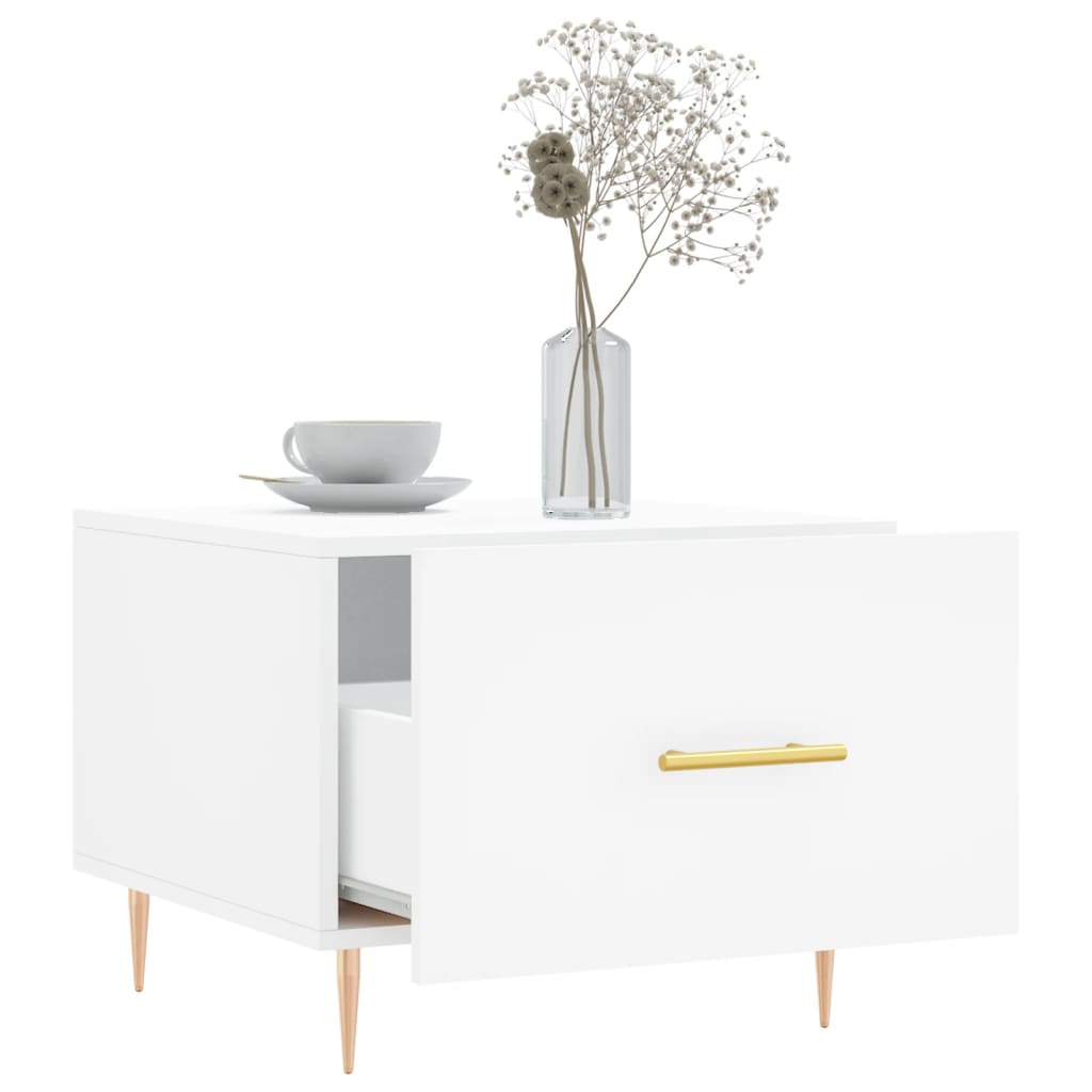 Salongbord 2 stk hvit 50x50x40 cm konstruert tre