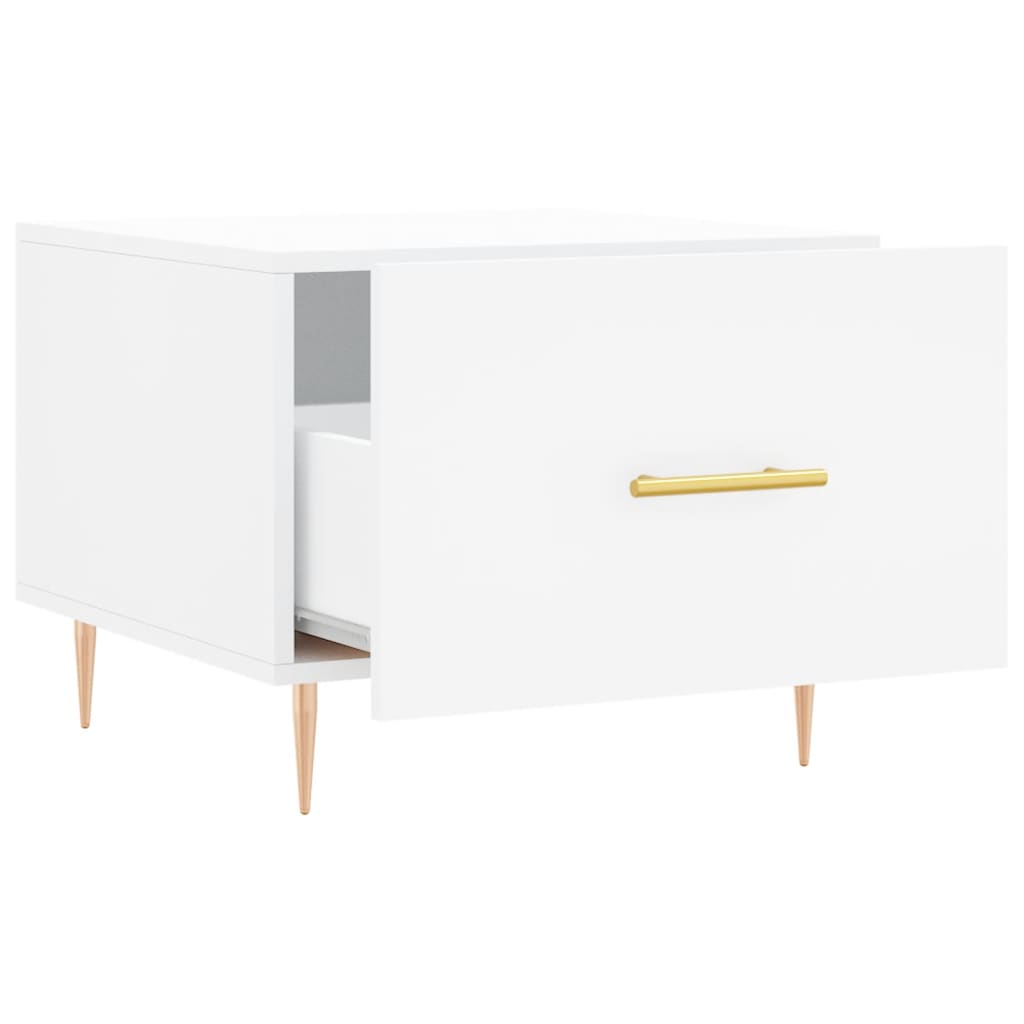 Salongbord 2 stk hvit 50x50x40 cm konstruert tre