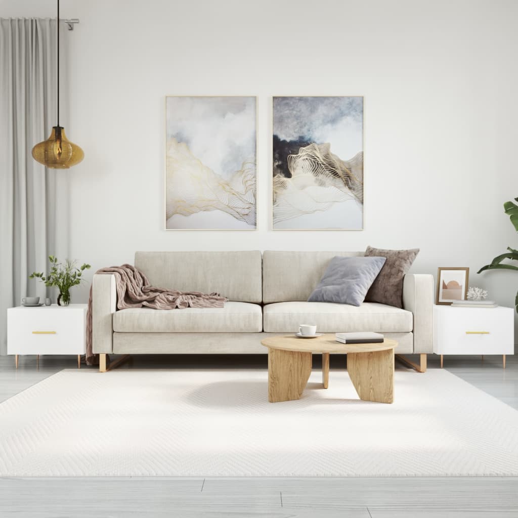 Salongbord 2 stk hvit 50x50x40 cm konstruert tre