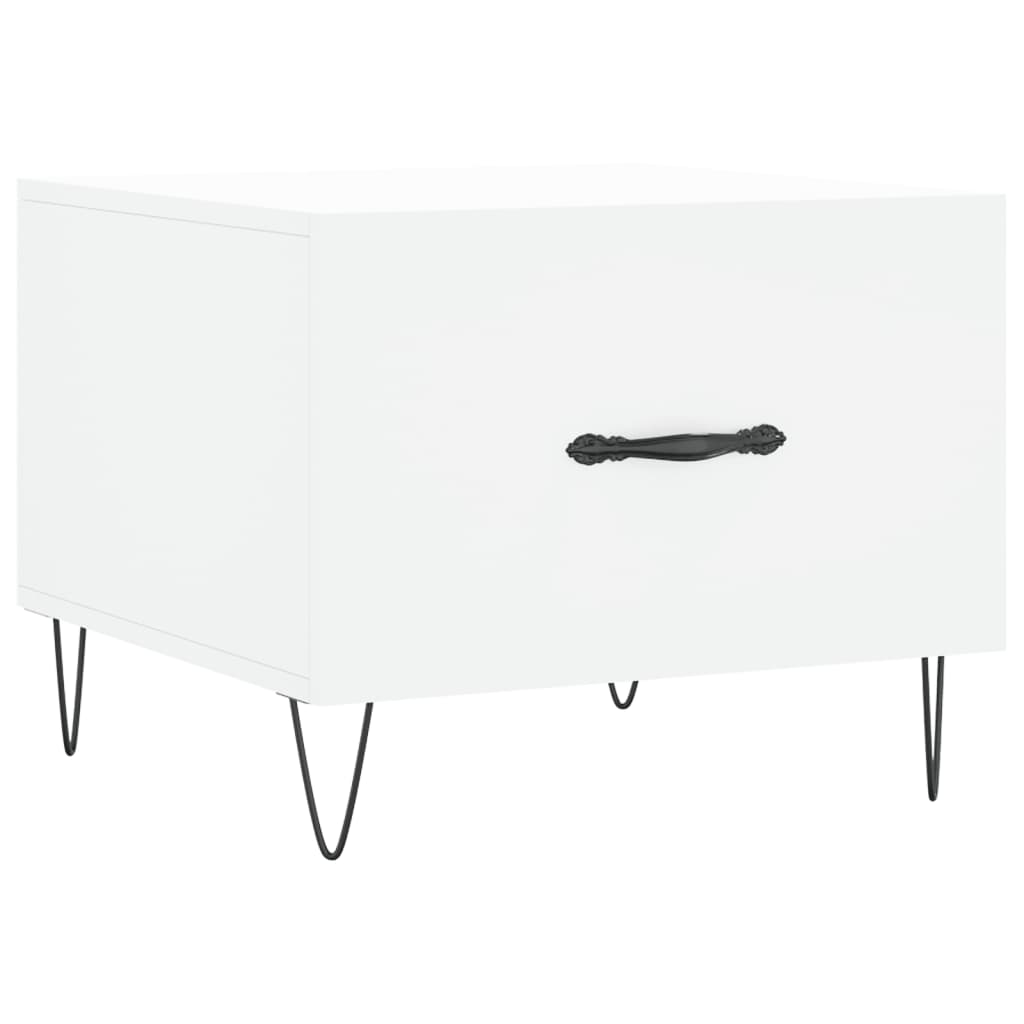 Salongbord 2 stk hvit 50x50x40 cm konstruert tre