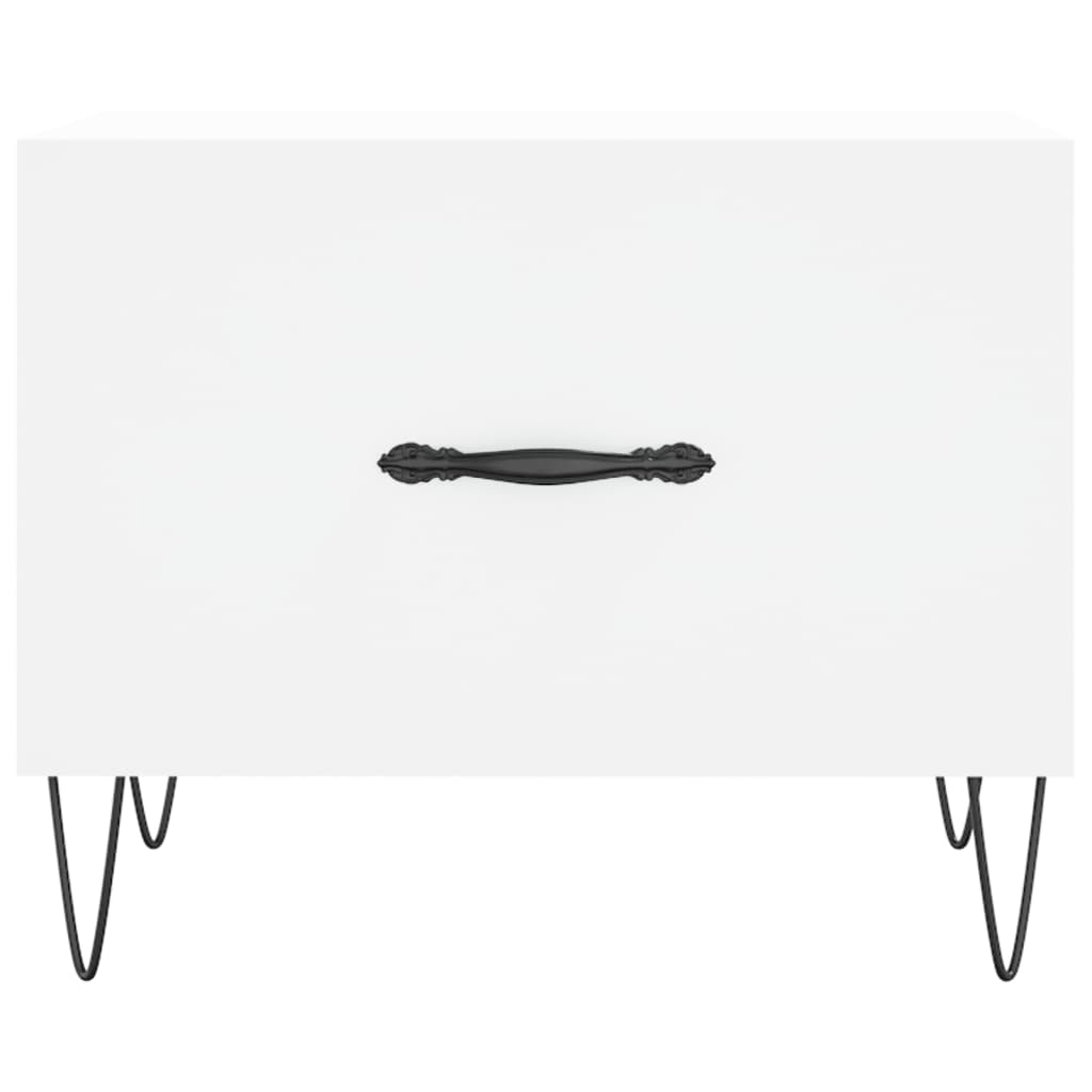 Salongbord 2 stk hvit 50x50x40 cm konstruert tre