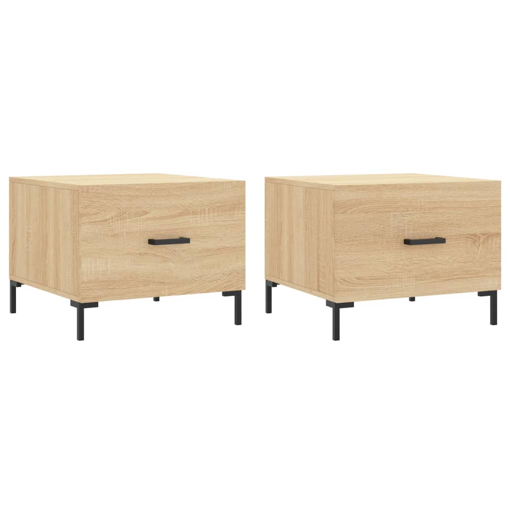 Salongbord 2 stk sonoma eik 50x50x40 cm konstruert tre