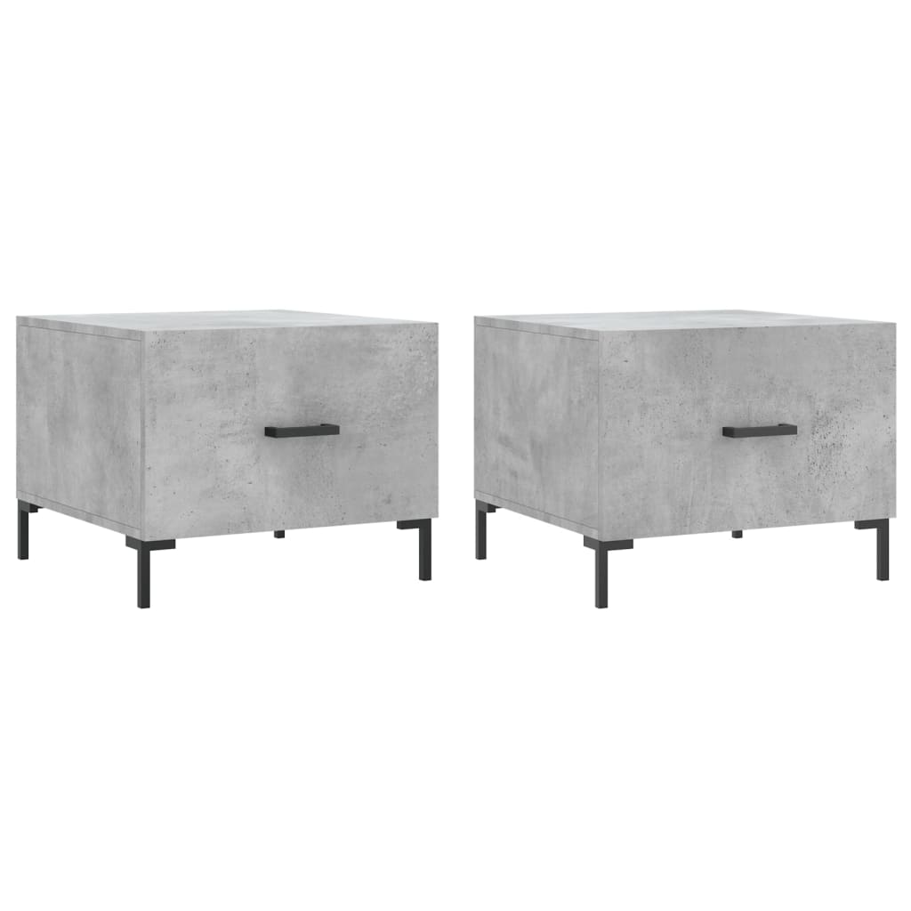Salongbord 2 stk betonggrå 50x50x40 cm konstruert tre