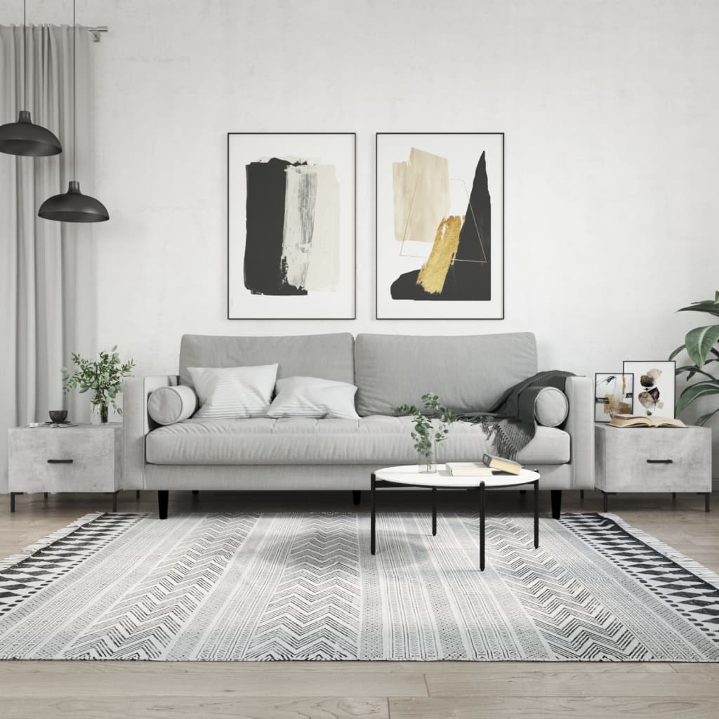 Salongbord 2 stk betonggrå 50x50x40 cm konstruert tre