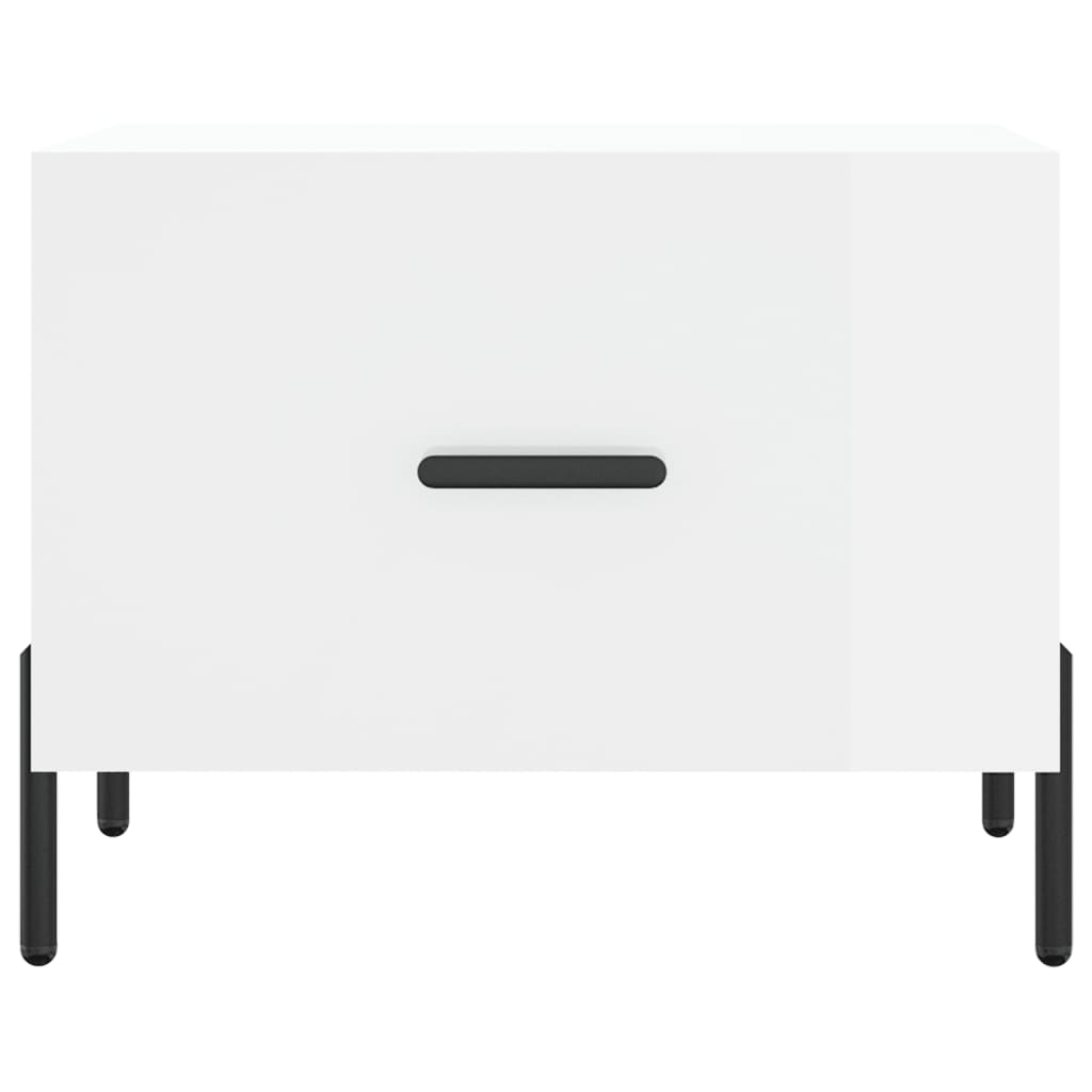 Salongbord høyglans hvit 50x50x40 cm konstruert tre