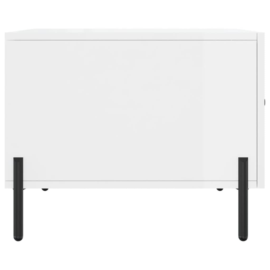 Salongbord høyglans hvit 50x50x40 cm konstruert tre