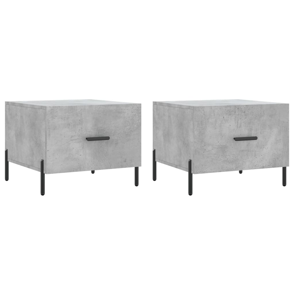 Salongbord 2 stk betonggrå 50x50x40 cm konstruert tre