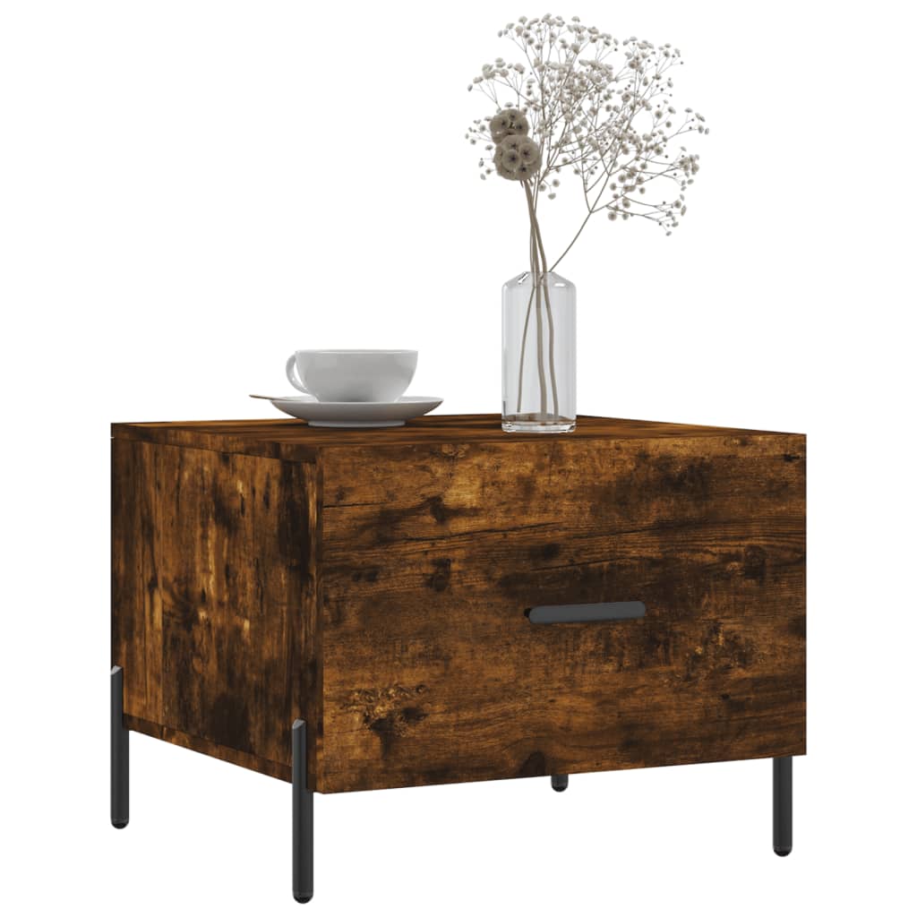 Salongbord 2 stk røkt eik 50x50x40 cm konstruert tre