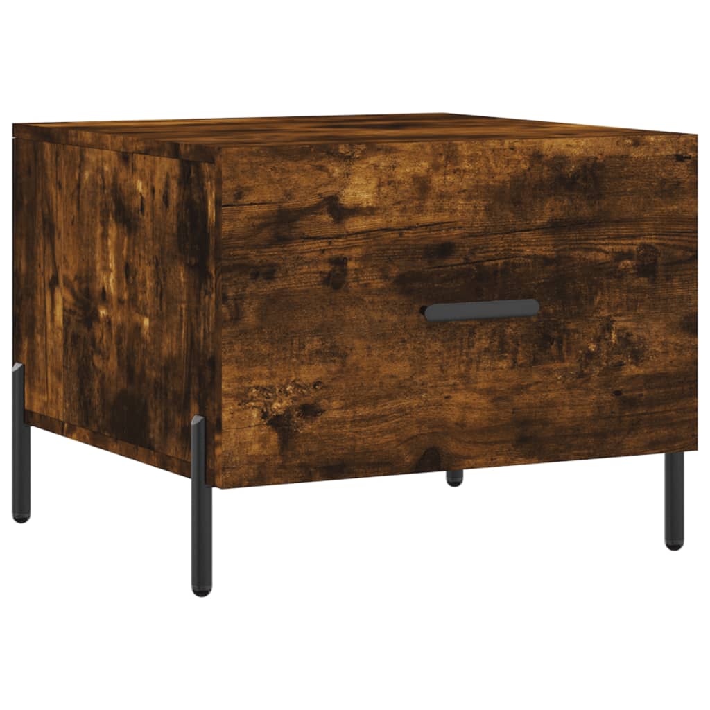 Salongbord 2 stk røkt eik 50x50x40 cm konstruert tre