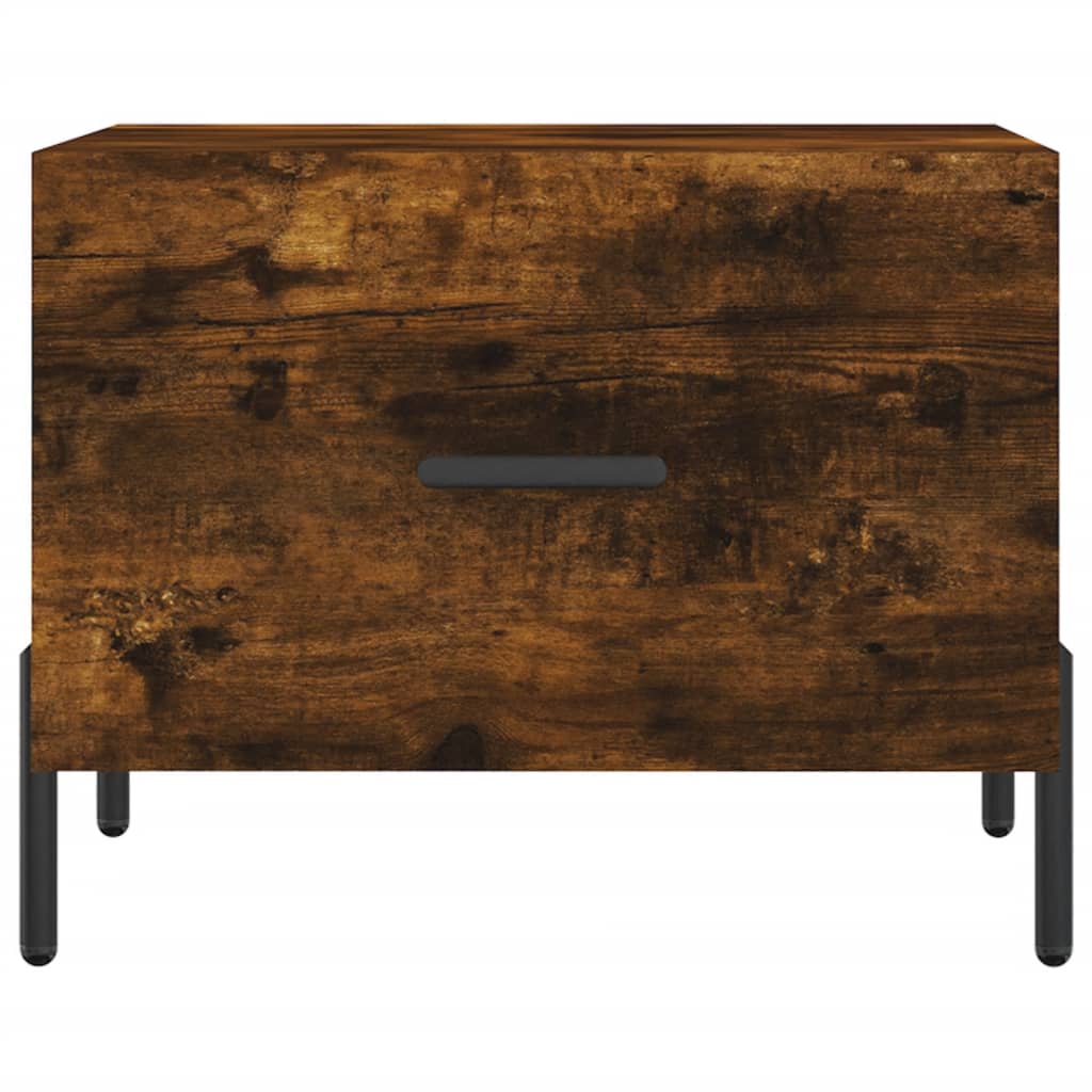 Salongbord 2 stk røkt eik 50x50x40 cm konstruert tre