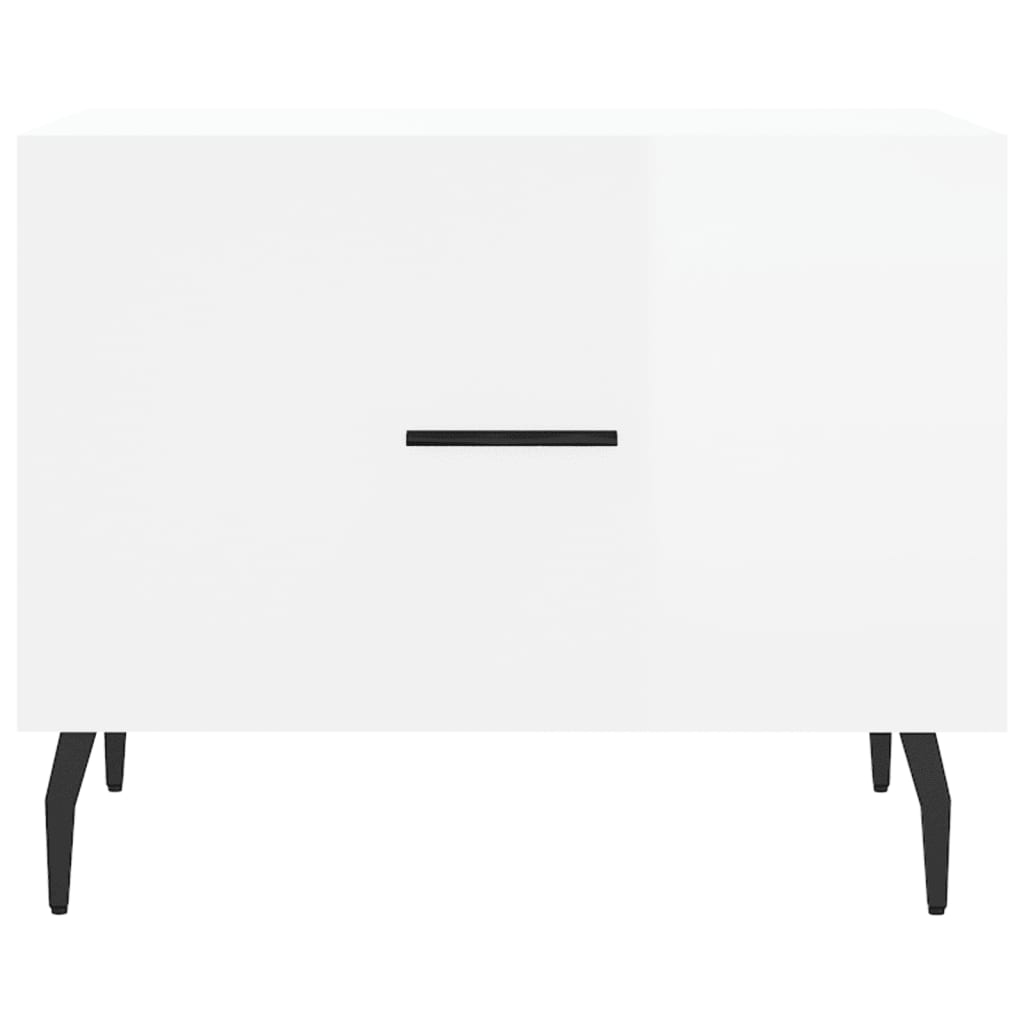 Salongbord 2 stk høyglans hvit 50x50x40 cm konstruert tre