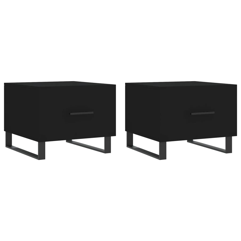 Salongbord 2 stk svart 50x50x40 cm konstruert tre