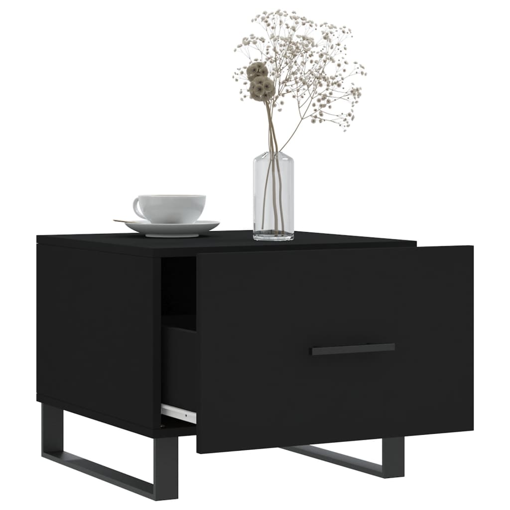 Salongbord 2 stk svart 50x50x40 cm konstruert tre