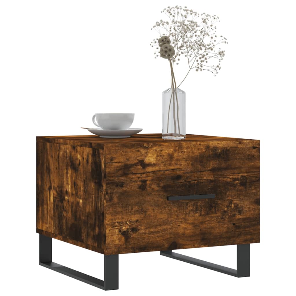 Salongbord 2 stk røkt eik 50x50x40 cm konstruert tre
