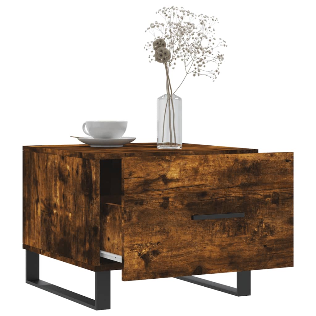 Salongbord 2 stk røkt eik 50x50x40 cm konstruert tre