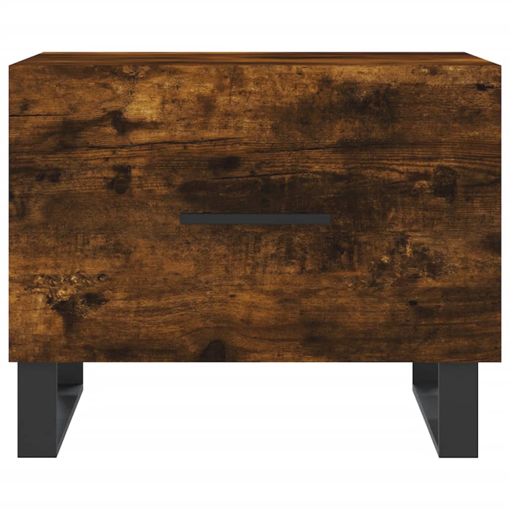 Salongbord 2 stk røkt eik 50x50x40 cm konstruert tre
